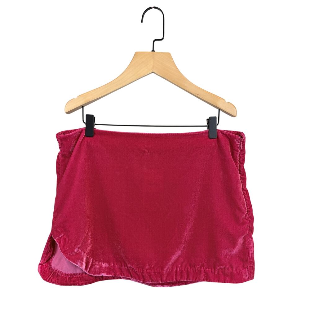 NWT Free People Annaliese Luxe Boho Fuschia Pink Velvet Miniskirt Size 12